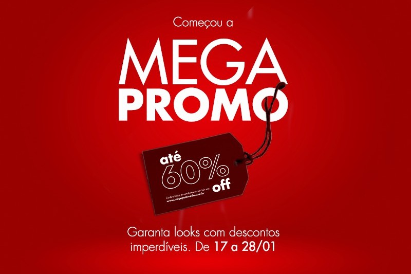 Mega Promo do Mega Polo Moda oferece descontos de até 60%